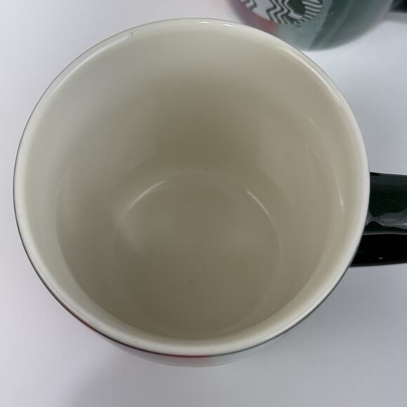 2 Starbucks Holiday Christmas Coffee Mug Red Purple Green Brushstrokes 12 Oz - Picture 8 of 16